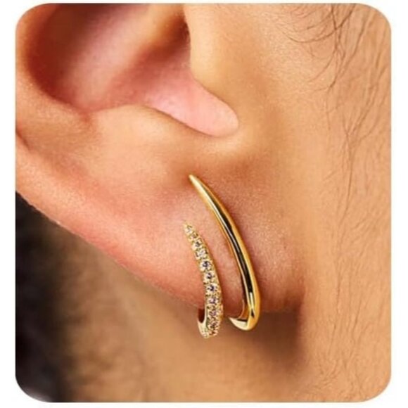 Dainty 14K Gold Plated Stud Earrings for Sensitive Ears - Picture 1 of 6